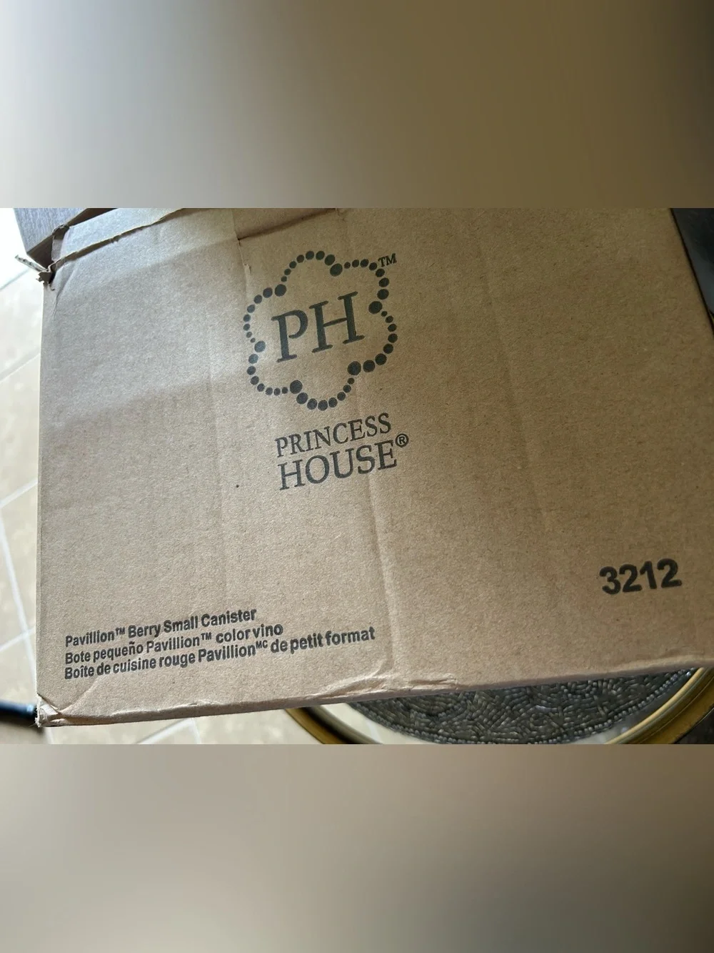 Princess House Pavilion Red small canister. New in box.